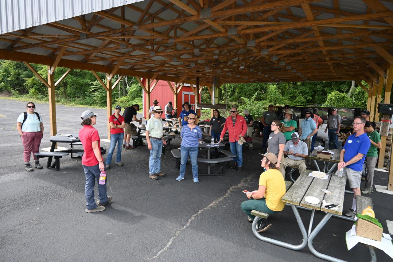 The maple pavilion at The Ohio State Mansfield campus provides a space for outdoor extension and outreach events year-round.