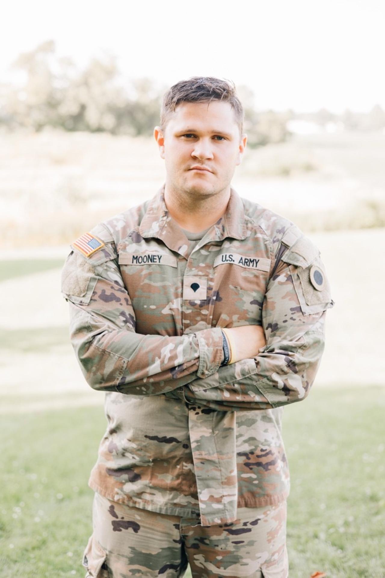A.J. Mooney in Army uniform