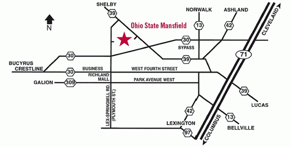 graphic of a map to campus
