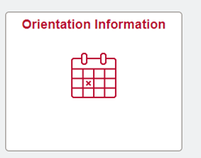 screenshot from the Buckeye Link webpage With the words Orientation Information and a graphic image of a calendar.