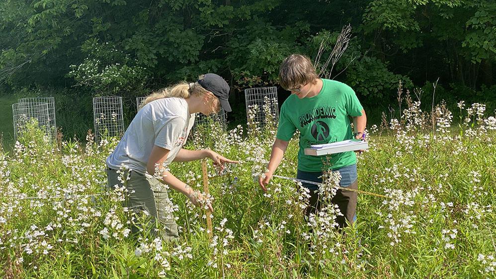 Two students in a prairie 