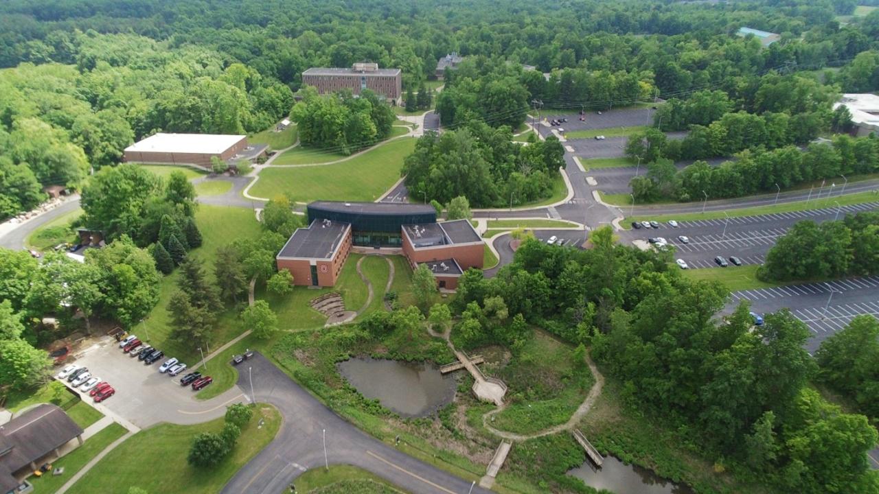 aerial photo of mansfield campus